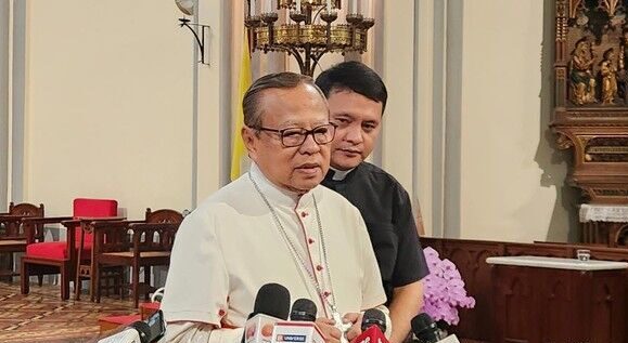 Uskup Agung Jakarta Kardinal Ignatius Suharyo di Gereja Katedral, Jakarta Pusat (Adrial Akbar/detikcom)