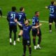Para pemain Inter Milan saat merayakan gol saat menjamu Genoa dalam lanjutan Serie A.(ist)