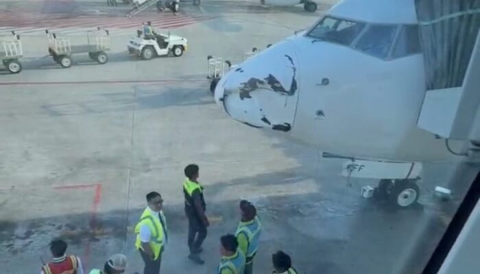 Viral! Hidung Pesawat Garuda Penyok Usai Mendarat di Pekanbaru, Ini Penjelasan Bandara