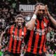 Selebrasi Pervis Estupiñán usai mencetak gol ke gawang Inter Milan.(ist)