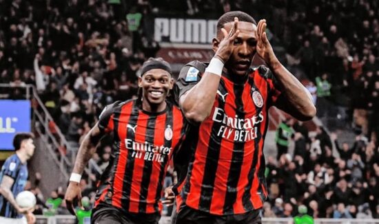 Selebrasi Pervis Estupiñán usai mencetak gol ke gawang Inter Milan.(ist)