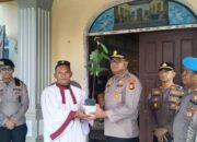Kapolres Kampar Tinjau Ibadah Jumat Agung, Pastikan Keamanan Jemaat hingga Bagikan Bibit Pohon