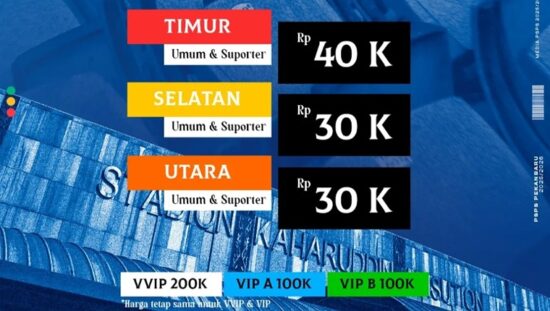 Mulai dari Rp 30 Ribu, Ini Harga dan Cara Beli Tiket Laga PSPS vs Sumsel United.