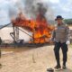 12 Rakit PETI Kembali Dibakar di Kuansing Riau