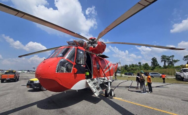 Mi-8 Tiba di Pekanbaru, Riau Kini Punya 6 Helikopter Water Bombing