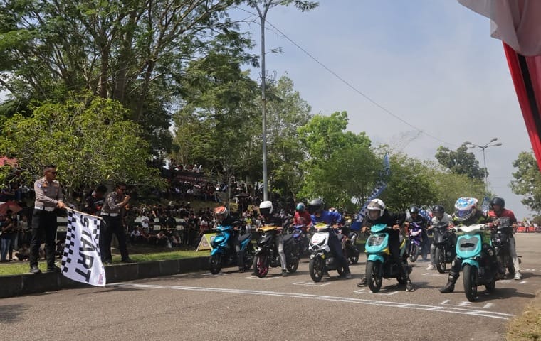 Road Race Pelalawan Diserbu 105 Pembalap, Polisi Ajak Stop Balap Liar