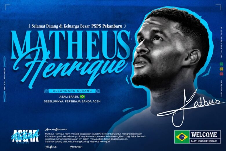 Resmi! PSPS Pekanbaru Datangkan Gelandang Serang Brasil Matheus Machado
