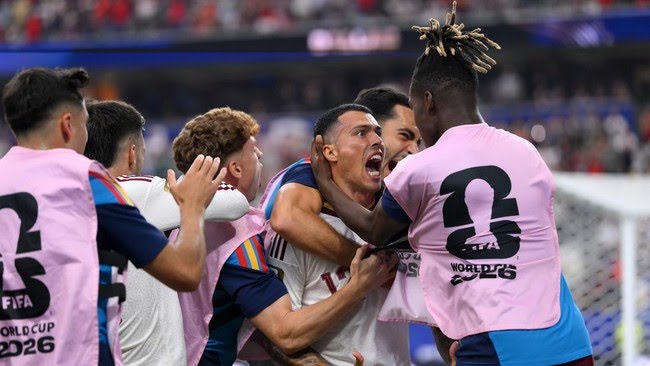 Perayaan gol Pedro Porro. (Foto: Getty Images/David Ramos)