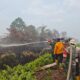 Petugas gabungan melakukan pemadaman dan pendinginan karhutla di Kabupaten Bengkalis, Riau, Selasa (11/8/2026). Kebakaran terjadi di tiga lokasi dengan total lahan terdampak sekitar 22,3 hektare. (ist)