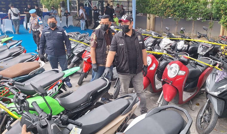 Polda Riau Sita 44 Motor Diduga Hasil Curian, 6 Orang Ditangkap