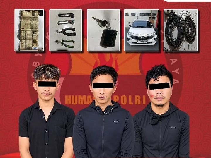 Warga Gagalkan Pencurian Kabel Tower di Payakumbuh, 3 Terduga Pelaku Ditangkap. (dok. Polres Payakumbuh)