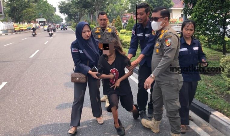Penertiban Gepeng di Pekanbaru Diwarnai Kejar-kejaran dan Perlawanan