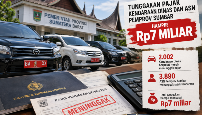Tunggakan Pajak Kendaraan Dinas dan ASN Pemprov Sumbar Capai Rp7 Miliar