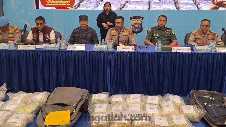 Terungkap! Dua Tersangka Sabu 46,9 Kg di Riau Diduga Sudah 15 Kali Beraksi