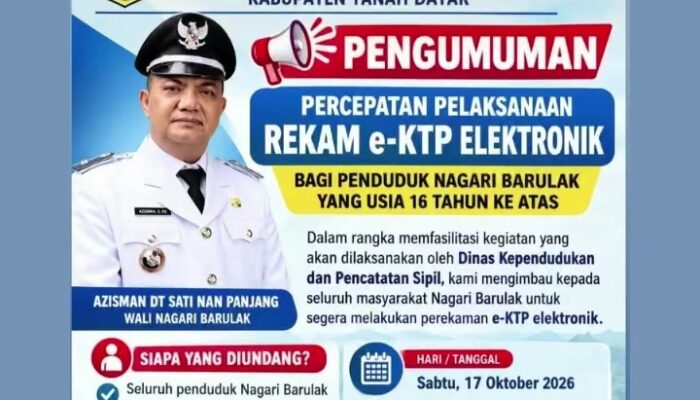Perekaman e-KTP di Barulak Digelar 17 Oktober, Ini Syarat yang Harus Dibawa